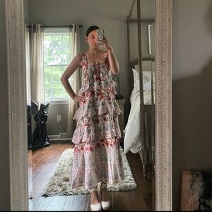 Anthropologie 100% Cotton Floral midi/ maxi Dress